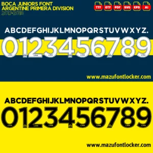 Boca Juniors 2017-2018 Font Vector – Legendary Azul y Oro Glory