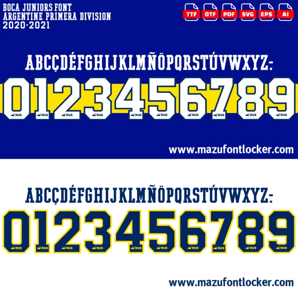 Boca Juniors 2020-2021 Font Vector – Stunning Xeneize Legacy Typeface
