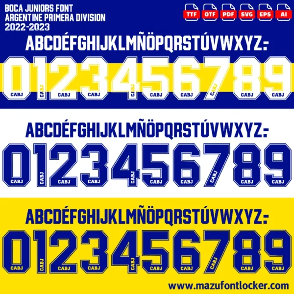 Boca Juniors 2022-2023 Font Vector – Legendary Boca La Bombonera Glory