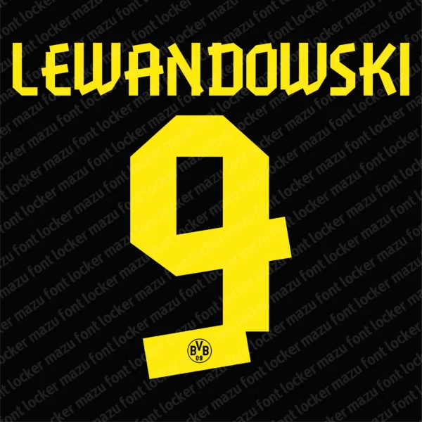 Borussia Dortmund 2012-2014 Font Vector – Legendary Black & Yellow Glory Design
