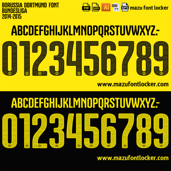 Borussia Dortmund 2014-2015 Font Vector – Legendary BVB Triumph Masterpiece