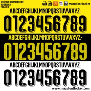 Borussia Dortmund 2015-2016 Font Vector – Epic Klopp Era Yellow Wall Masterpiece