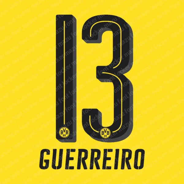 Borussia Dortmund 2016-2018 Font Vector – Legendary Yellow Black Masterpiece