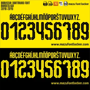 Borussia Dortmund 2018-2019 Font Vector – Ultimate BVB Warrior Masterpiece