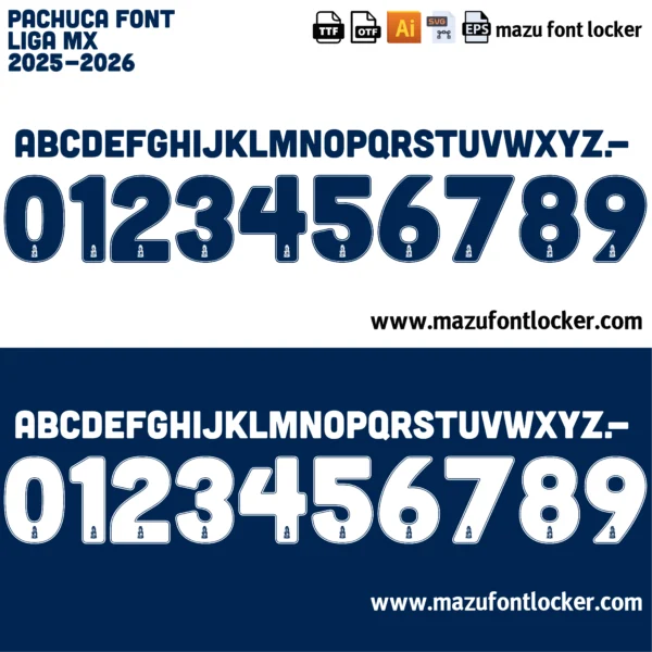CF Pachuca 2025-2026 Font Vector – Epic Tuzos Legendary Masterpiece
