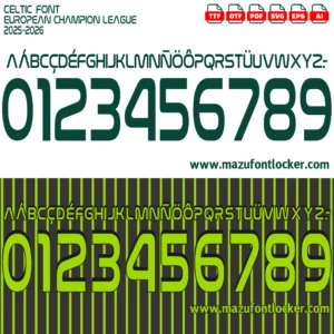 Celtic Champions League 2025-2026 Font Vector – Legendary Bhoys Victorious Masterpiece