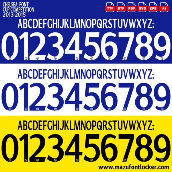 Chelsea 2013-2015 Font Vector – Stunning Blues Legacy Typeface