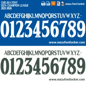 Chelsea 2025-2026 Font Vector – Spectacular Iconic Blue Brigade Edition