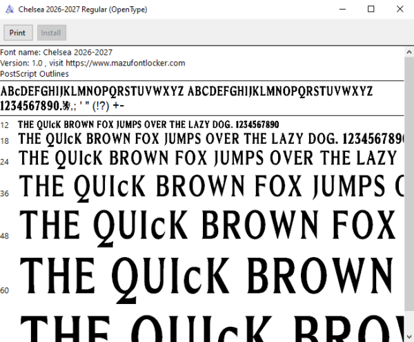 Chelsea 2026-2027 Font Vector – Epic Blues Legendary Masterpiece