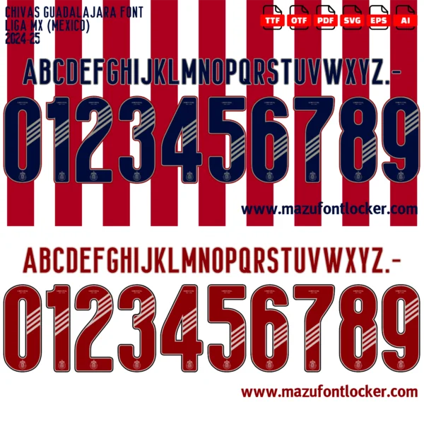 Chivas Guadalajara 2024-2025 Font Vector – Glorious Chivas Masterpiece