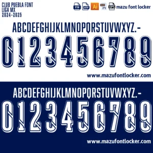 Club Puebla 2024-2025 Font Vector – Epic Blue Franja Masterpiece