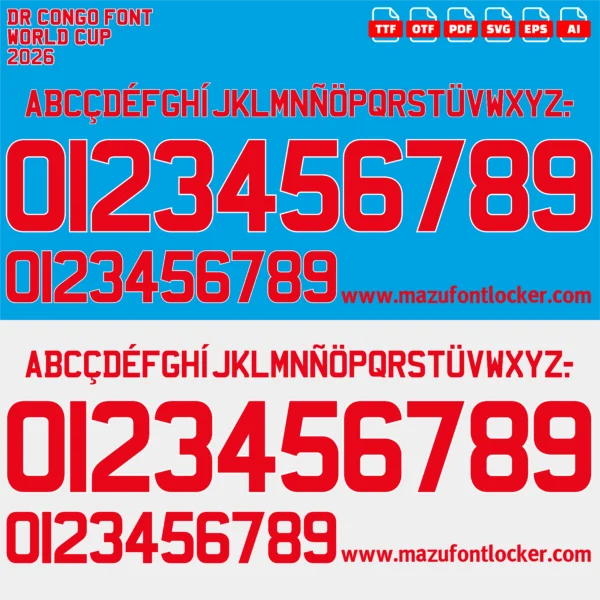 DR Congo World Cup 2026 Font Vector – Epic Leopards Ferocious Masterpiece