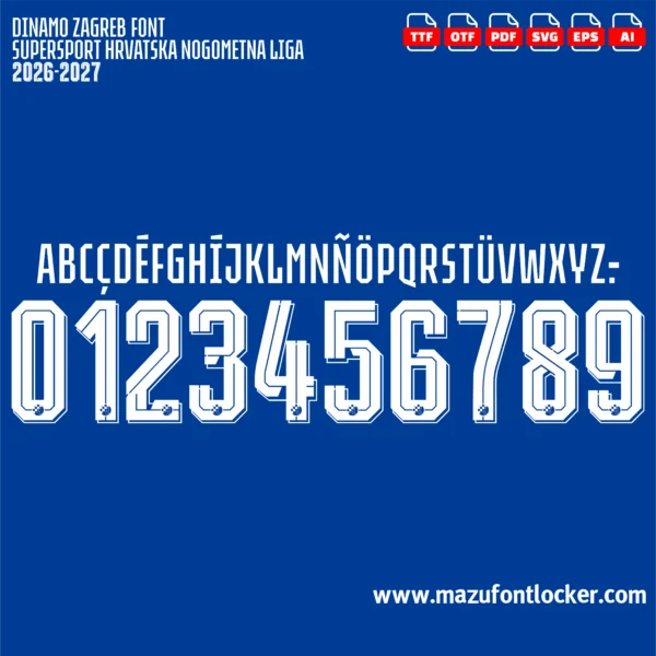 Dinamo Zagreb 2026-2027 Font Vector – Epic Modri Blues Masterpiece