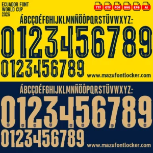 Ecuador World Cup 2026 Font Vector – Majestic La Tri Masterpiece