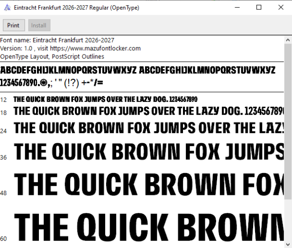 Eintracht Frankfurt 2026-2027 Font Vector – Epic Eagle Masterpiece