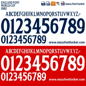 England World Cup 2002 Font Vector – Powerful Three Lions Premium Vector