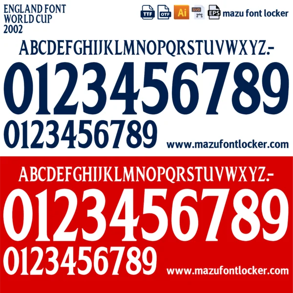 England World Cup 2002 Font Vector – Powerful Three Lions Premium Vector
