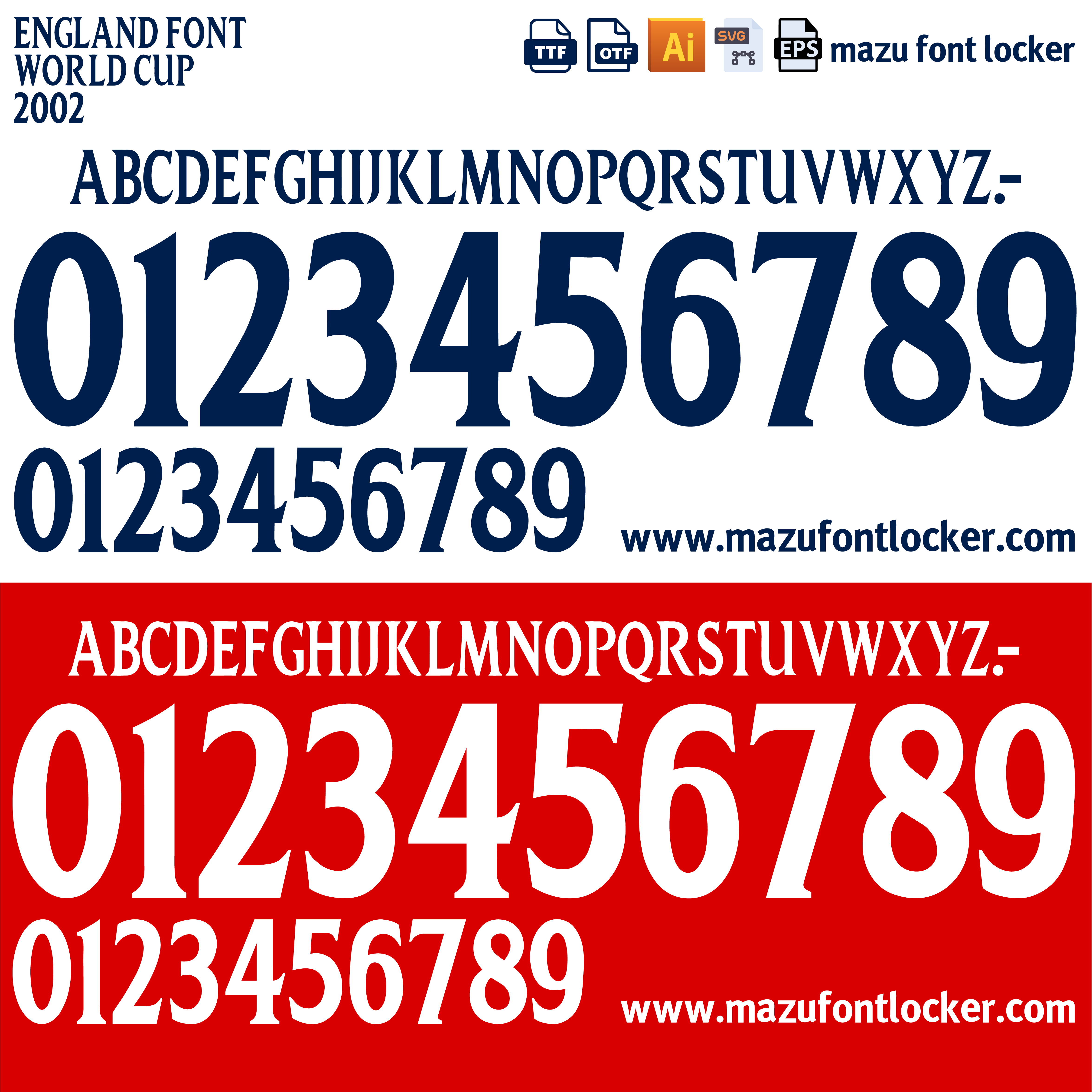 England World Cup 2002 Font Vector – Powerful Three Lions Premium Vector