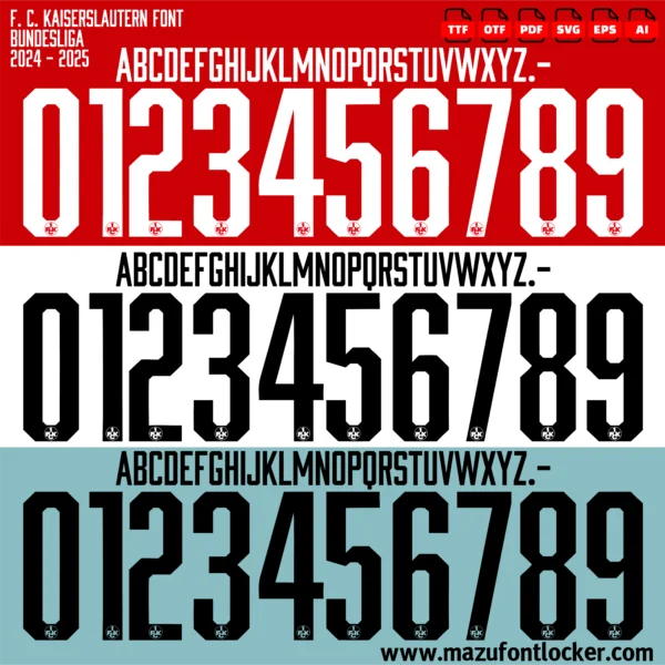 FC Kaiserslautern 2024-25 Font Vector – Legendary Red Devils Masterpiece