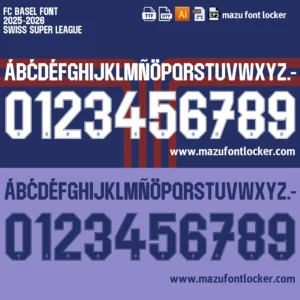 FC Basel 2025-2026 Font Vector – Elite Swiss Super League Jersey Style for Champions