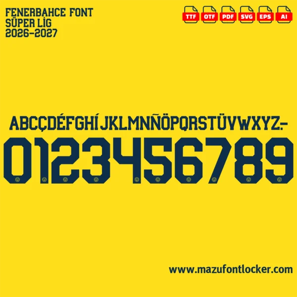 Fenerbahce 2026-2027 Font Vector – Stunning Kadıköy Masterpiece