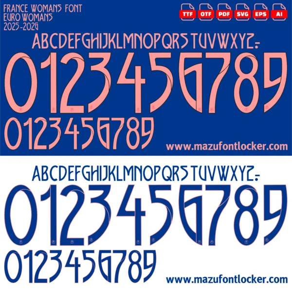France Womens Euro 2025 Font Vector – Epic Les Bleues Masterpiece