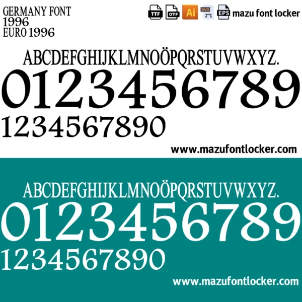 Germany Euro 1996 Font Vector – Stunning Die Mannschaft Masterpiece