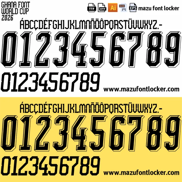 Ghana World Cup 2026 Font Vector – Powerful Black Stars Premium Vector