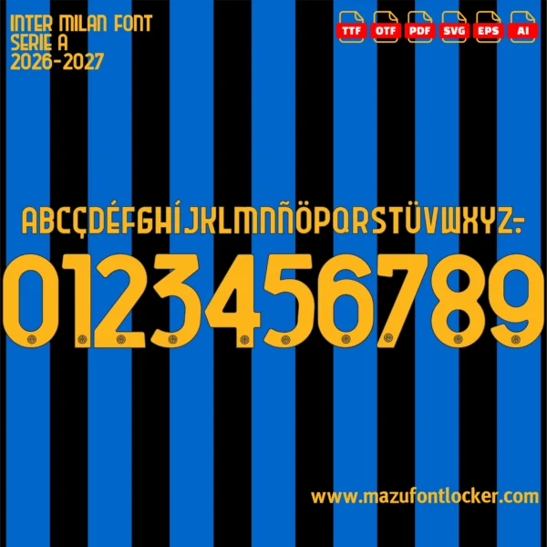 Inter Milan 2026-2027 Font Vector – Legendary Nerazzurri Power Design