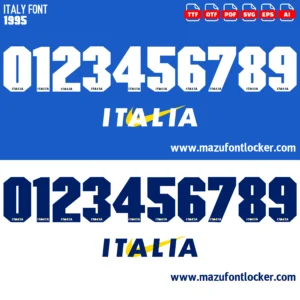 Italy 1995 Font Vector – Legendary Majestic Azzurri Glory Masterpiece