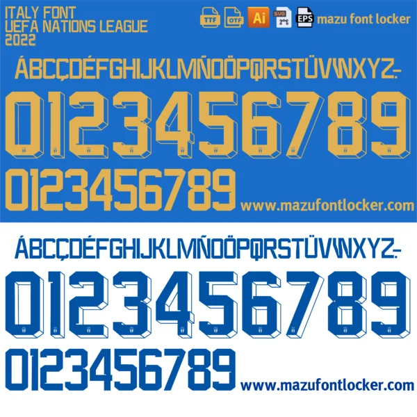 Italy 2022 Font Vector – Stunning Azzurri Victory Masterpiece