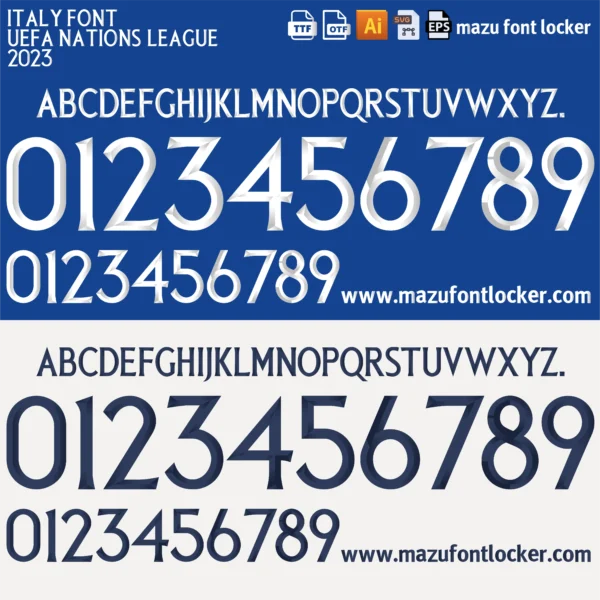 Italy 2023 Font Vector – Glorious Azzurri Masterpiece