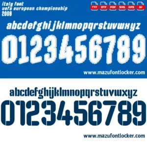 Italy Euro 2008 Font Vector – Legendary Azzurri Italian Glory