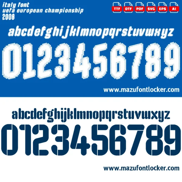 Italy Euro 2008 Font Vector – Legendary Azzurri Italian Glory