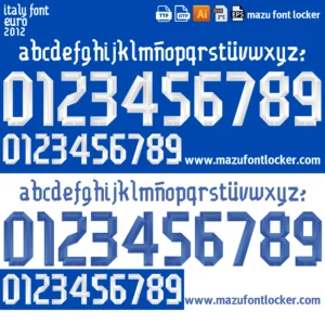 Italy Euro 2012 Font Vector – Epic Azzurri Legendary Masterpiece