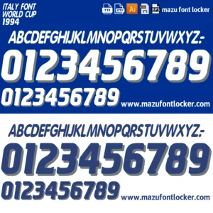 Italy World Cup 1994 Font Vector – Legendary Blue Glory Design