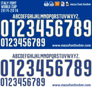 Italy World Cup 2014 Font Vector – Classic Azzurri Legend