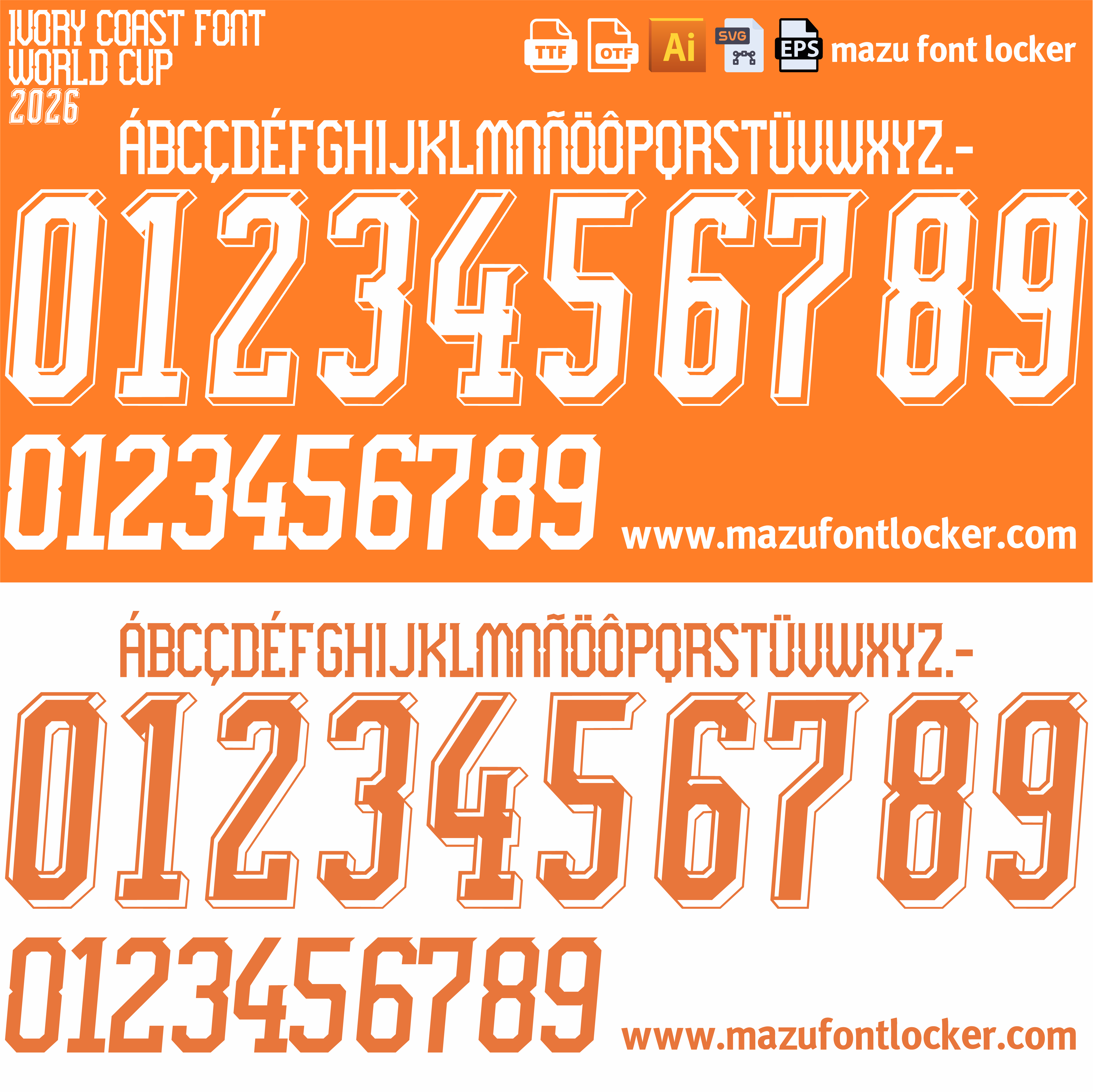 Ivory Coast World Cup 2026 Font Vector – Epic Elephants Masterpiece
