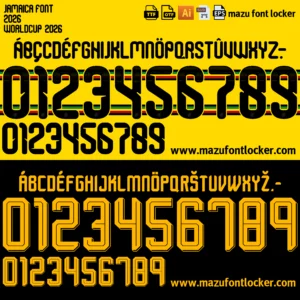 Jamaica World Cup 2026 Font Vector – Epic Reggae Boyz Vibrant Masterpiece