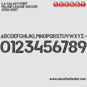 LA Galaxy 2026-2027 Font Vector – Epic Cosmic Blue & Gold Masterpiece
