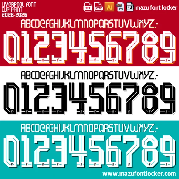 Liverpool 2025-2026 Font Vector – Epic Anfield Masterpiece