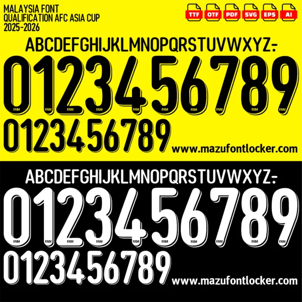 Malaysia 2025 Font Vector – Epic Harimau Malaya Triumphant Glory