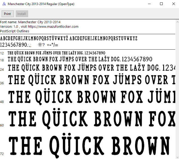 Manchester City 2013-2014 Font Vector – Bold Citizens Epic Artwork