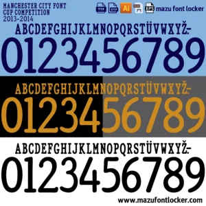 Manchester City 2013-2014 Font Vector – Bold Citizens Epic Artwork