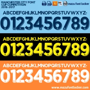Manchester City 2016-2017 Font Vector – Legendary Sky Blues Triumph Masterpiece
