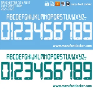 Manchester City 2021-2022 Font Vector – Legendary Sky Blue Retro Masterpiece