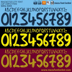 Manchester City 2024-2025 Font Vector – Epic Sky Blue Masterpiece