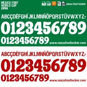 Mexico World Cup 1994 Font Vector – Legendary Green Eagle Masterpiece
