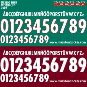 Mexico World Cup 2002 Font Vector – Epic Green Aztec Passion Masterpiece