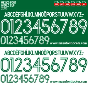 Mexico World Cup 2006 Font Vector – Legendary Tricolor Glory Masterpiece